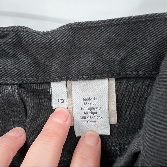 CK Calvin Klein Jeans Vintage Leather Patch Tapered 90's Moms Black Jeans Sz 13 - Picture 5 of 10